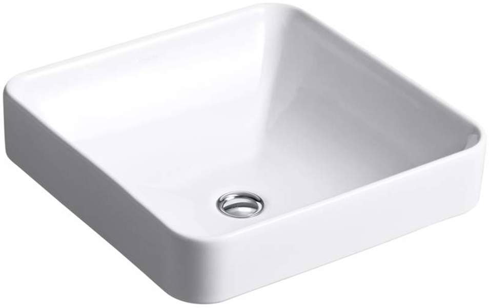 Kohler 2661 15 3 4 Inch White Square Vessel Sink With Overflow