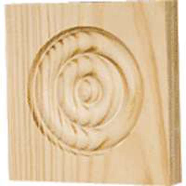 WADDELL MFG CO RTB35M Block Trim 3-3/4 X 3 3/4 In Pine Rosette