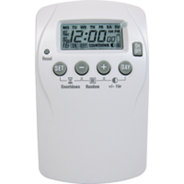 POWERZONE TNDHD002 Digital Timer 2 Outlet Extra Heavy Duty Indoor 7 Day 16 Programs