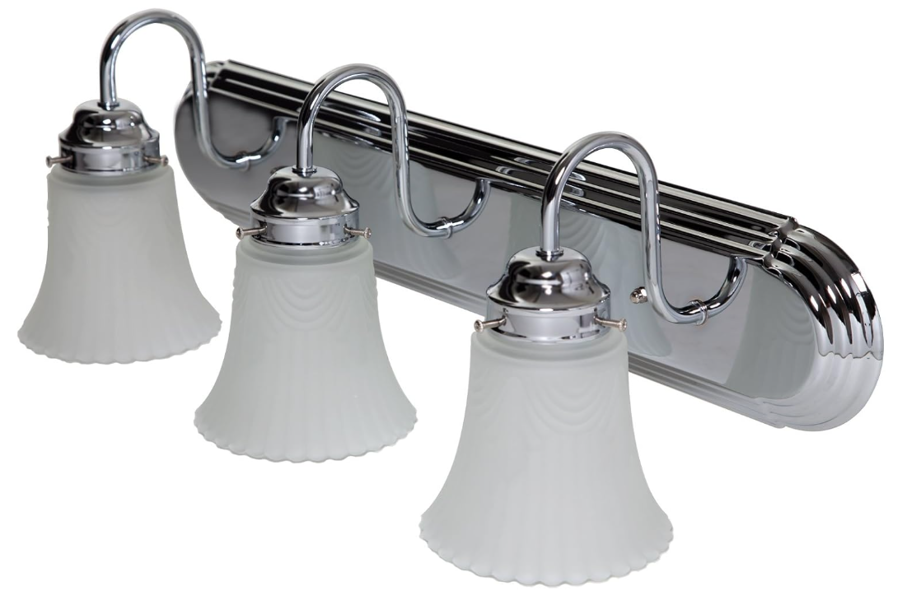 Boston Harbor 0811539 Vanity Light 3 Lamp 60 Watts Steel Chrome