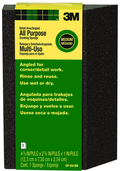 3M CP-041 Angled Aluminum Oxide Sanding Sponge 4-7/8 In L X 2-7/8 In W 1 In Thick