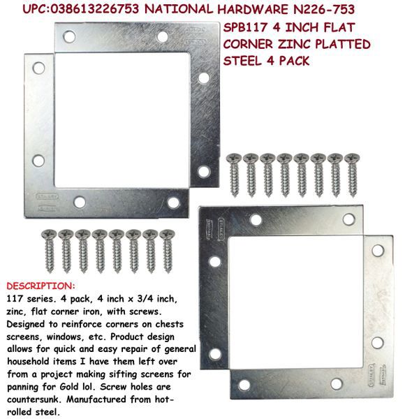 National Hardware SPB117 Flat Bracket 4x3/4 In Zinc Plated