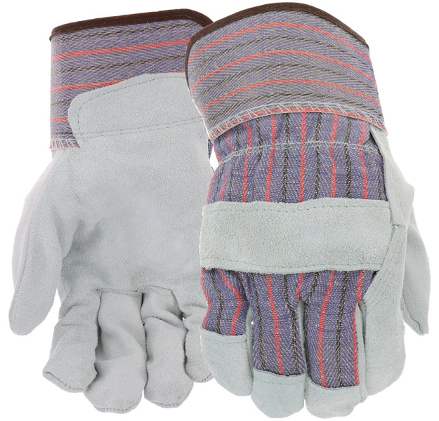 BOSS MFG CO 1578848 Work Gloves Large Gray with Safety Cuff Shoulder Spit Gunn Cut