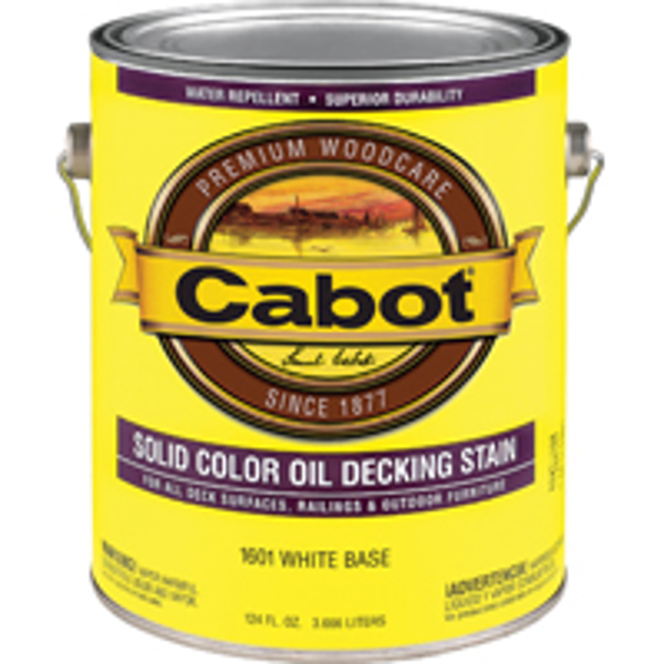 Cabot 1601 Solid Oil Deck Stain 1 Gal Opaque White