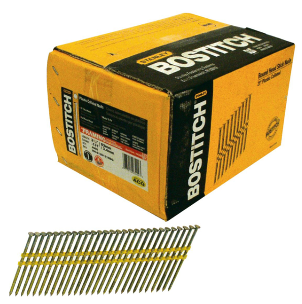 STANLEY-BOSTITCH RH-S12D131HDG/X Steel Framing Nail 3-1/4 In Galvanized Full Round Head Smooth Shank