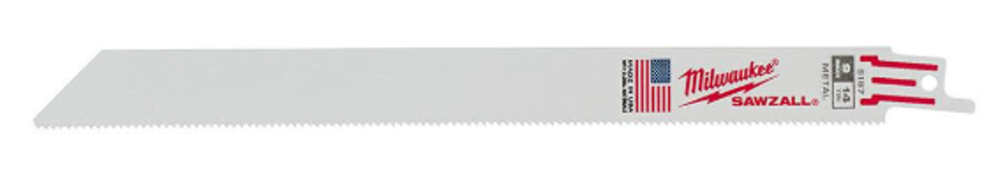 Milwaukee 48-00-5187 Bi-Metal Saw Blade 3/4X9 In 14 TPI for Reciprocating Metal Cutting