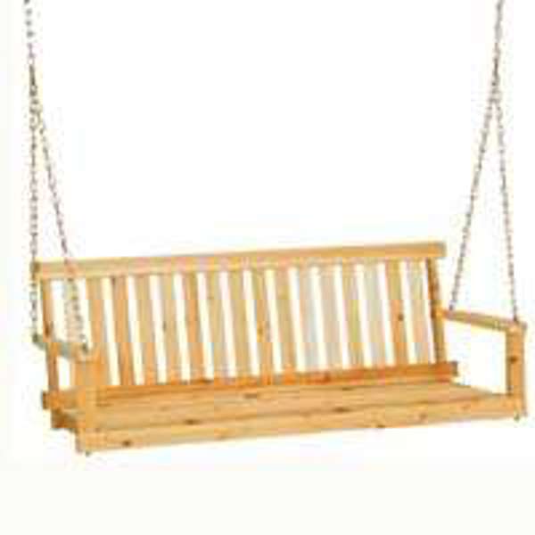 Seasonal Trends H-27 Swing Seat Porch 44W Traditional Fir Wood Silver Gray