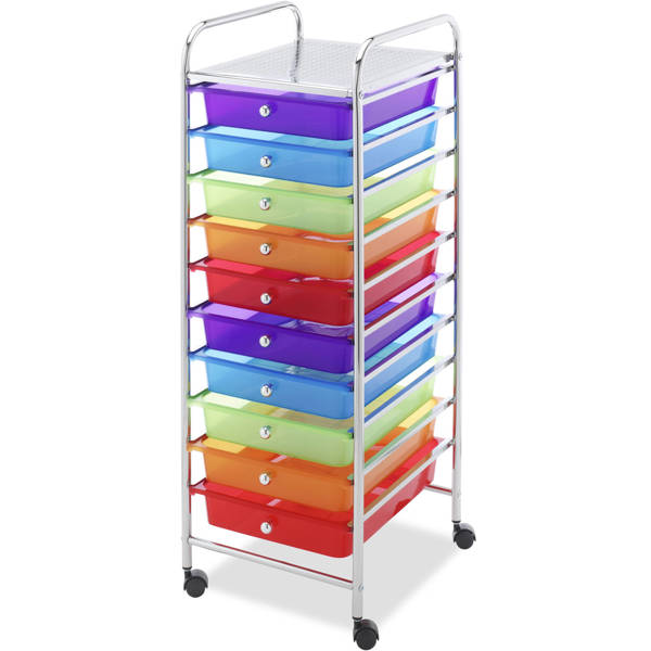 Whitmor Inc 6049-7060-BB Multi-Color Cart 10-Drawer Multicolor