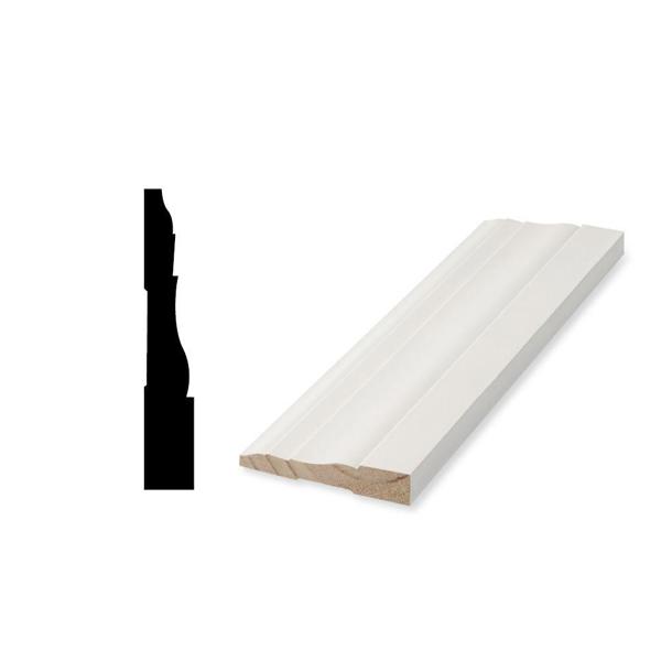 CSI WMFJ 366BP Colonial Primed Baseboard Molding 5-1/4 In x 9/16 In x 16 Ft Sold Per Length Only