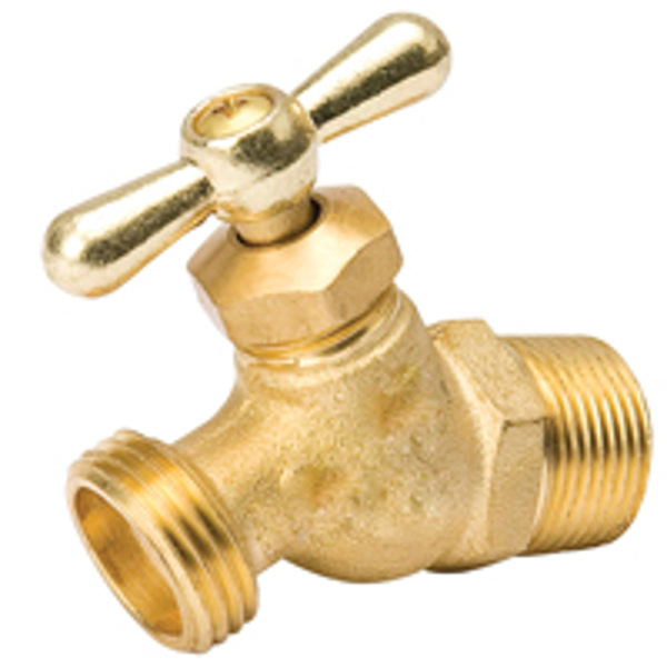 B&K Industries 102-304 Hose Bibb 3/4 In Male Hose Thread Inlet 125 PSI Brass Outlet