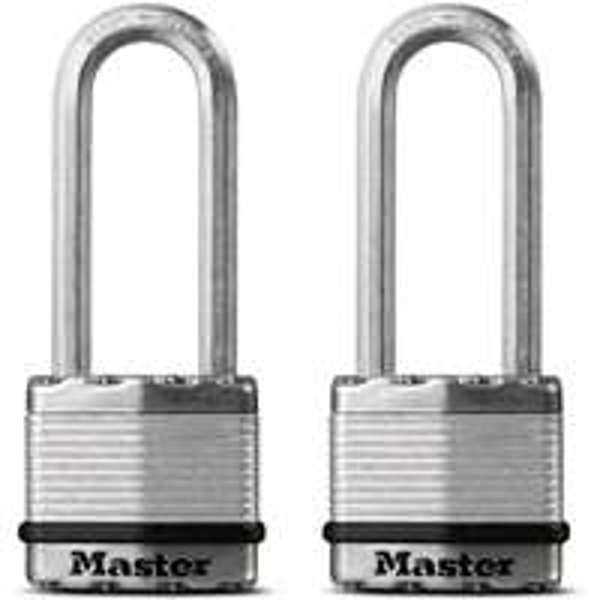 Master Lock M1XTLJ 2 Pack Padlock 3/4 In Stainless Steel