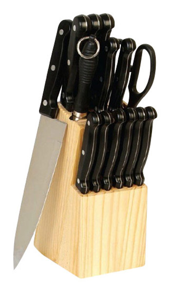 Gibson Overseas 64163 Cutlery Set 15 Piece Silver Mirror Polish Full Tang Handle
