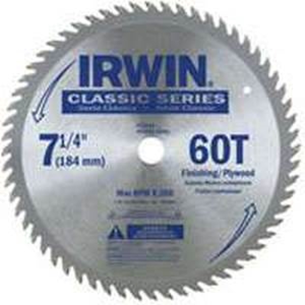 60THT IRWIN INDUSTRIAL 15530 Circular Blade 7-1/4 In 60 Tooth