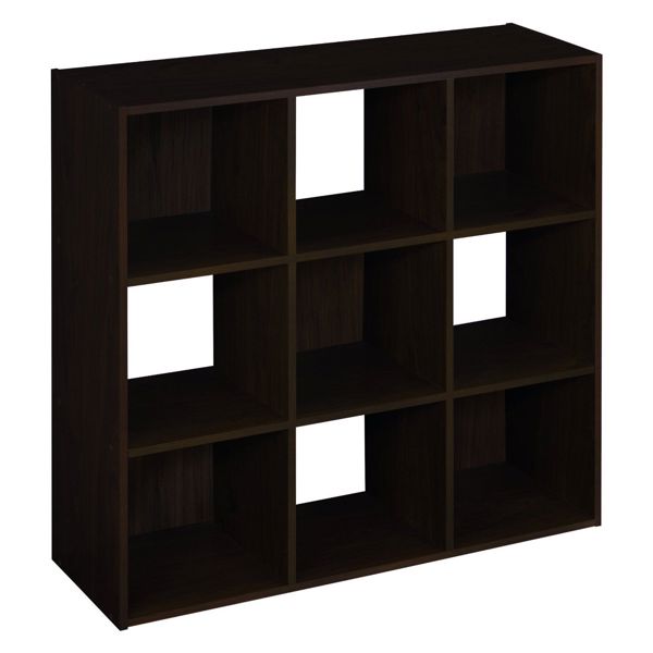 ClosetMaid 893700 Stackable Organizer Cube Laminated Wood 9 Compartments Espresso Brown