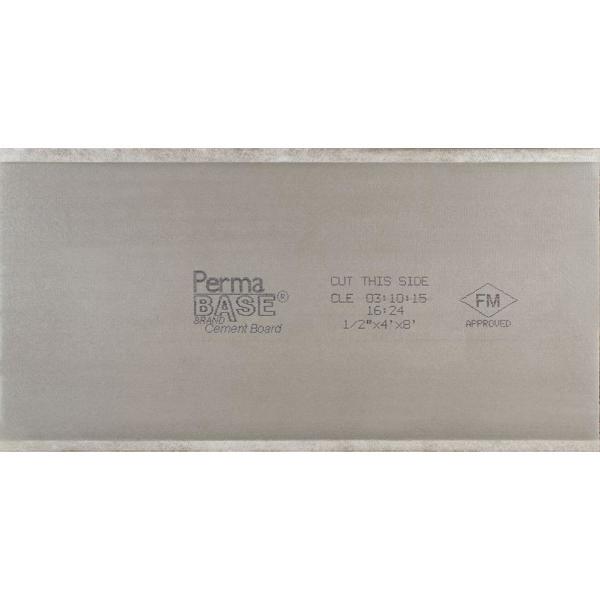 Permabase Cement Board 1/2 Inch 8 Foot x 4 Foot Fiberglass Mesh Gray
