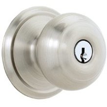 F51AVGEO619KA4 Entry Knob Lockset Georgian K4 Satin Nickel