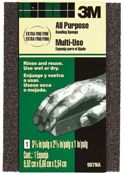 3M 907NA Flexible Multi Purpose Wet/Dry Sanding Sponge 3.75 In x 2.625 In