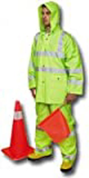 Mutual Industries 14511-3 3 Piece Rainsuit Set Large Lime ANSI Class 3