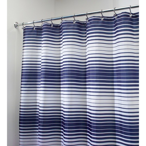 InterDesign 35520 Enzo Shower Curtain Navy/White