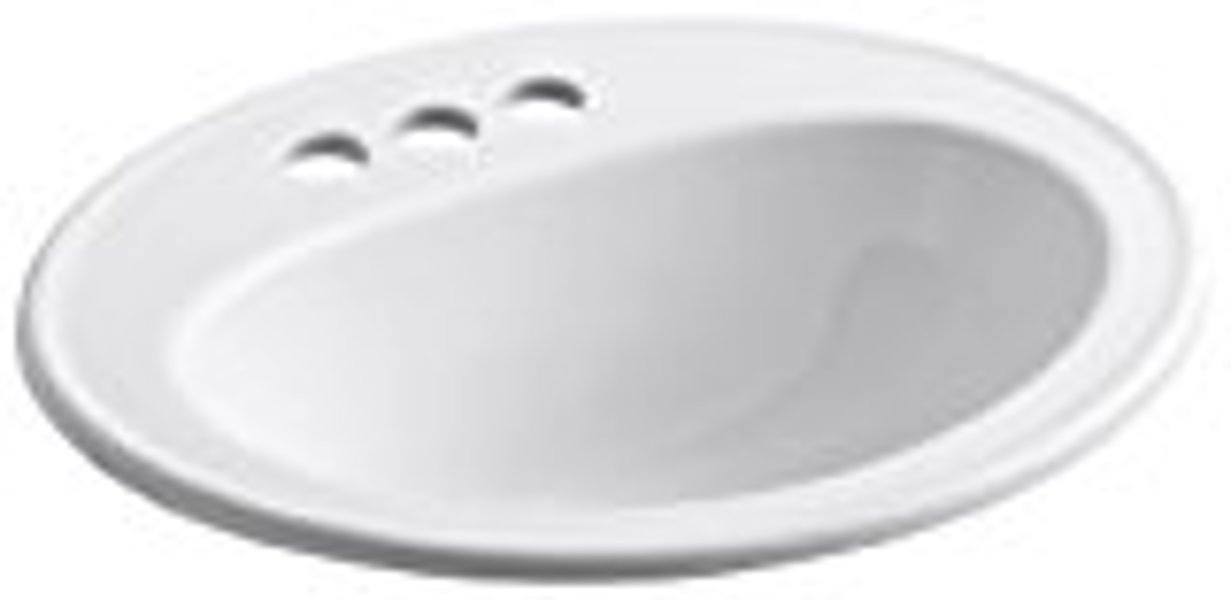 Kohler 2196-4-0 Drop In Bathroom Sink 16 In White