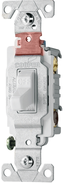 EATON-COOPER WIRING CS220W Toggle Switch 20 Amp 2-Pole Heavy Duty 120/277 VAC White