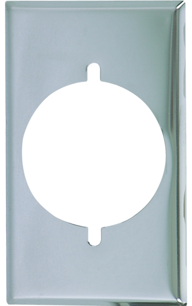 EATON-COOPER WIRING 39CH-BOX Wallplate Single Power Outlet 4-1/2 In x 2-3/4 In 1-Gang Ivory/White Chrome